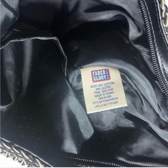 Faded Glory Black and White Women's Shoulder Bag - Picture 3 of 4